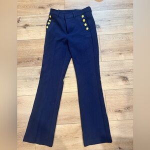 Gap Sailor Navy Pants with Gold Buttons Sz 6